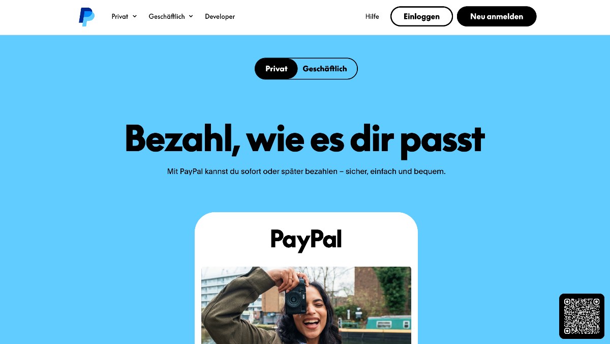 PayPal Homepage